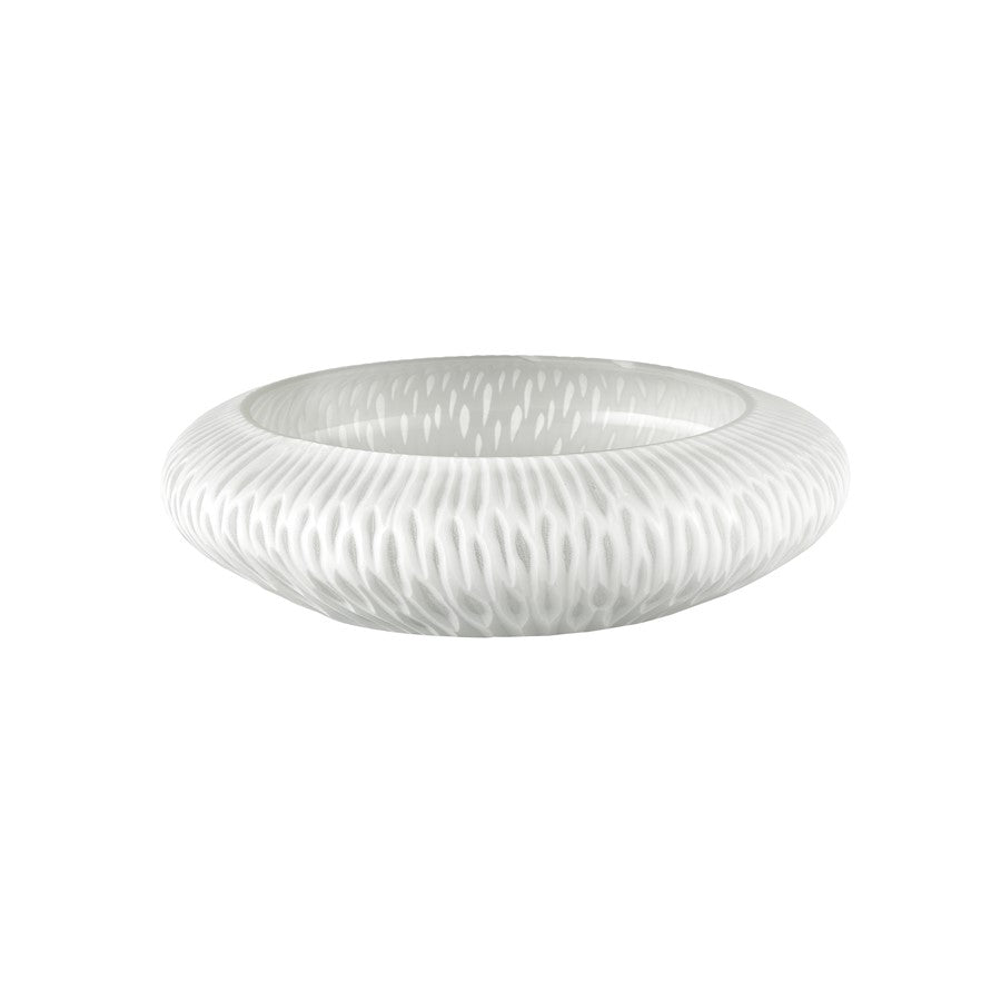 Atlas Lighting Wendy 12in White Frosted Glass Decorative Bowl | Coastal Contemporary Style | Coffee Table & Entryway Decor | Model AC11676-01