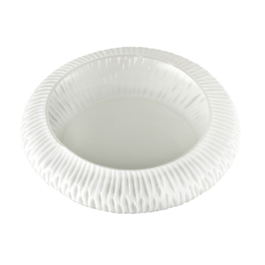 Atlas Lighting Wendy 12in White Frosted Glass Decorative Bowl | Coastal Contemporary Style | Coffee Table & Entryway Decor | Model AC11676-01