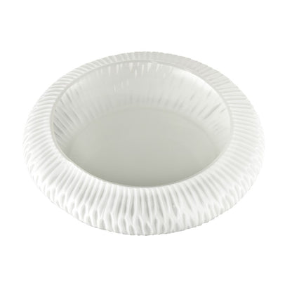 Atlas Lighting Wendy 12in White Frosted Glass Decorative Bowl | Coastal Contemporary Style | Coffee Table & Entryway Decor | Model AC11676-01