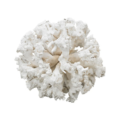 Atlas Lighting Whitefield 18in Round Wood Sculpture | White Painted Driftwood Style | Living Room & Entryway Decor | Model AC11680-01