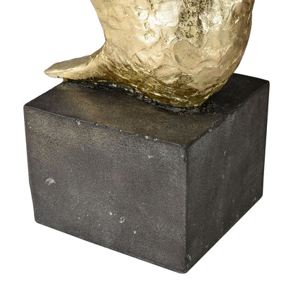 Atlas Lighting Winged Bird 11in Gold Resin Bird Sculpture Set of 3 | Modern & Aged Black Base | Bookshelf & Display Accent | Model AC11687-01S