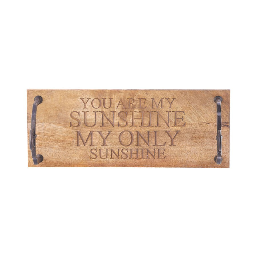 Atlas Lighting You Are My Sunshine 24in Natural Wood Swing | Traditional Mango & Black Metal | Entryway & Wall Decor | Model AC11691-01