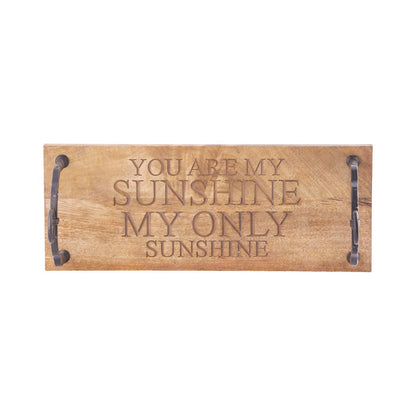 Atlas Lighting You Are My Sunshine 24in Natural Wood Swing | Traditional Mango & Black Metal | Entryway & Wall Decor | Model AC11691-01