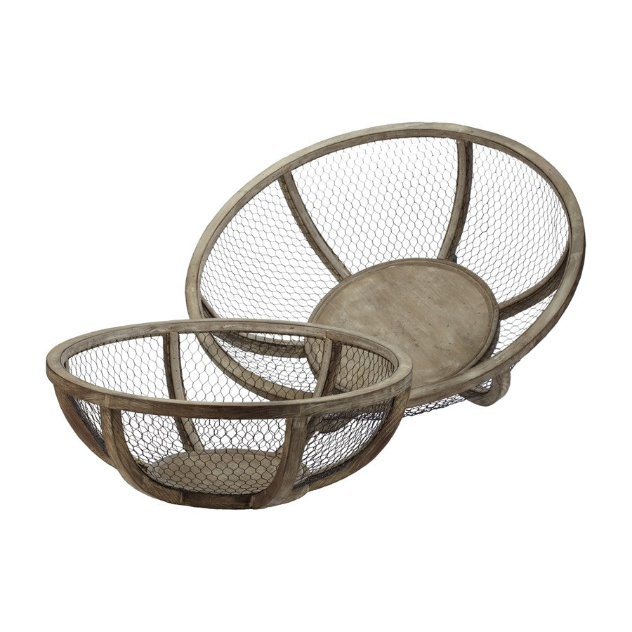 Atlas Lighting Wire Atlas Bowls, Set of 2 | Antique Zinc Metal Transitional Decor | Living Room & Entryway Storage | Model AC11699-01S