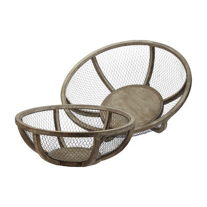 Atlas Lighting Wire Atlas Bowls, Set of 2 | Antique Zinc Metal Transitional Decor | Living Room & Entryway Storage | Model AC11699-01S