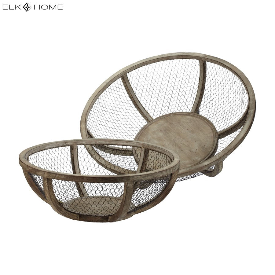 Atlas Lighting Wire Atlas Bowls, Set of 2 | Antique Zinc Metal Transitional Decor | Living Room & Entryway Storage | Model AC11699-01S