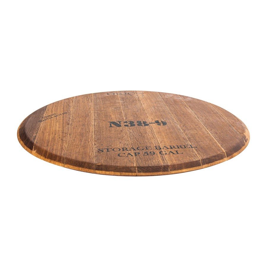 Atlas Lighting Wine Cask Lazy Susan | Natural Wood & Black Metal Traditional Decor | Kitchen & Dining Table Serving | Model AC11701-01