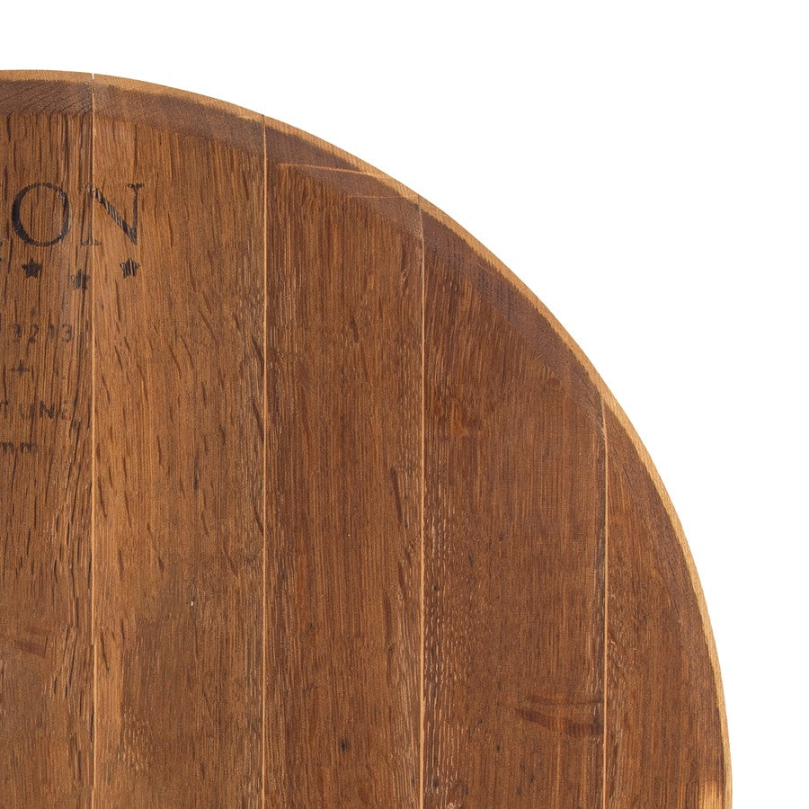 Atlas Lighting Wine Cask Lazy Susan | Natural Wood & Black Metal Traditional Decor | Kitchen & Dining Table Serving | Model AC11701-01