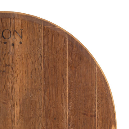 Atlas Lighting Wine Cask Lazy Susan | Natural Wood & Black Metal Traditional Decor | Kitchen & Dining Table Serving | Model AC11701-01