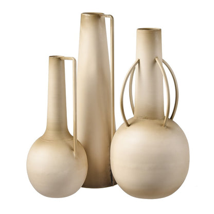 Atlas Lighting Delia Bottle II | Burnt Ivory Metal Modern Decorative Vase | Living Room & Entryway Display | 7.5 x 7.5 x 15 in | Model AC11702-01