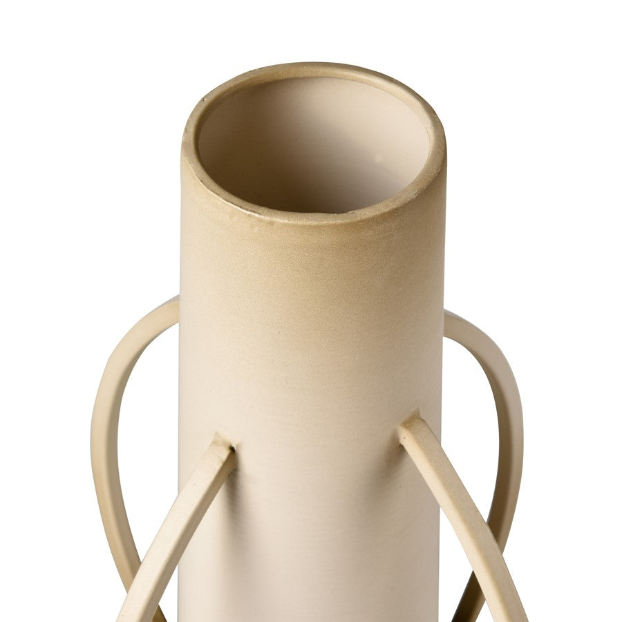 Atlas Lighting Delia Bottle II | Burnt Ivory Metal Modern Decorative Vase | Living Room & Entryway Display | 7.5 x 7.5 x 15 in | Model AC11702-01