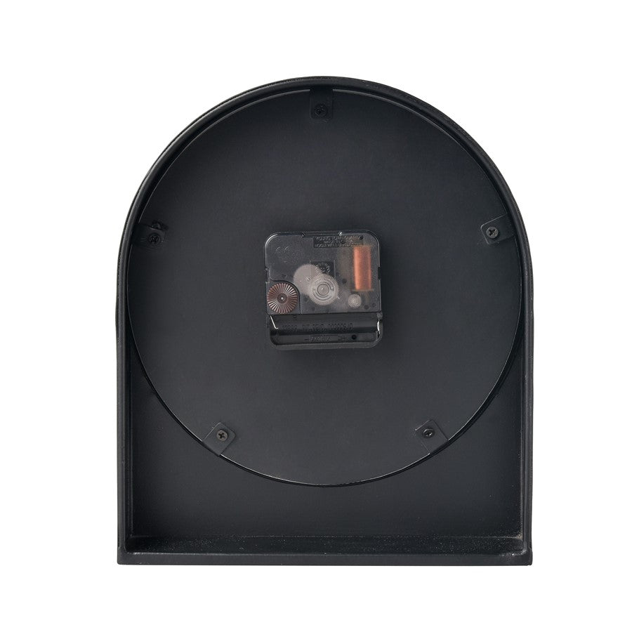 Atlas Lighting Jonah 9in Table Clock | Black Metal and White Marble-Style | Living Room & Office | 7.75 x 2.25 x 9 in | Model CK11007-01