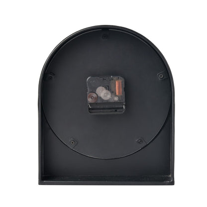 Atlas Lighting Jonah 9in Table Clock | Black Metal and White Marble-Style | Living Room & Office | 7.75 x 2.25 x 9 in | Model CK11007-01