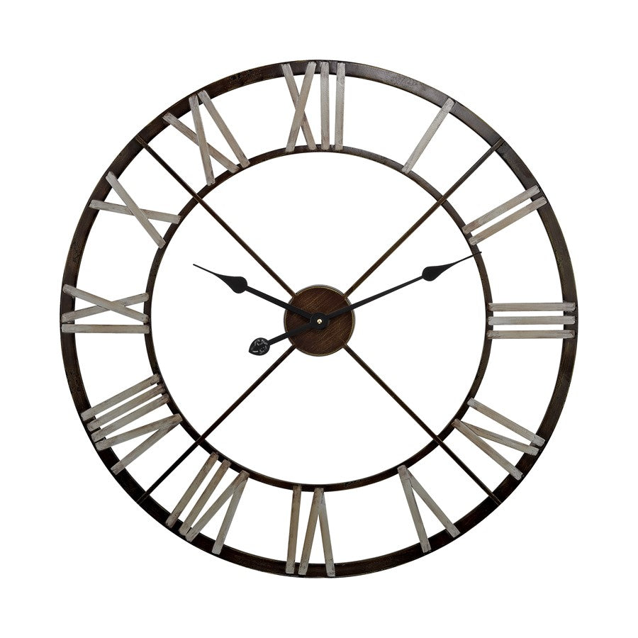 Atlas Lighting Open Centre 27in Wall Clock | Traditional Bronze and Black Metal | Entryway & Living Room Decor | 27 x 1 x 27 in | Model CK11010-01