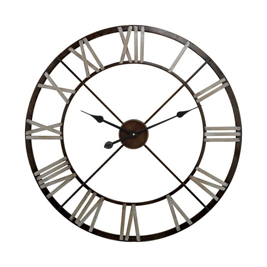 Atlas Lighting Open Centre 27in Wall Clock | Traditional Bronze and Black Metal | Entryway & Living Room Decor | 27 x 1 x 27 in | Model CK11010-01
