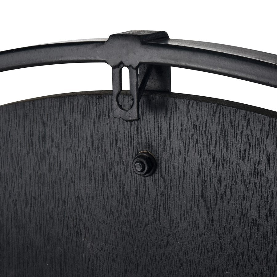 Atlas Lighting Schiller 33in Round Wall Clock | Light Oak and Black Wood Metal | Kitchen & Living Room | 33 x 33 x 1.75 in | Model CK11012-01