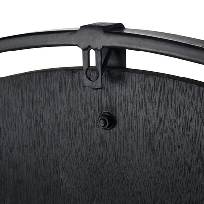 Atlas Lighting Schiller 33in Round Wall Clock | Light Oak and Black Wood Metal | Kitchen & Living Room | 33 x 33 x 1.75 in | Model CK11012-01