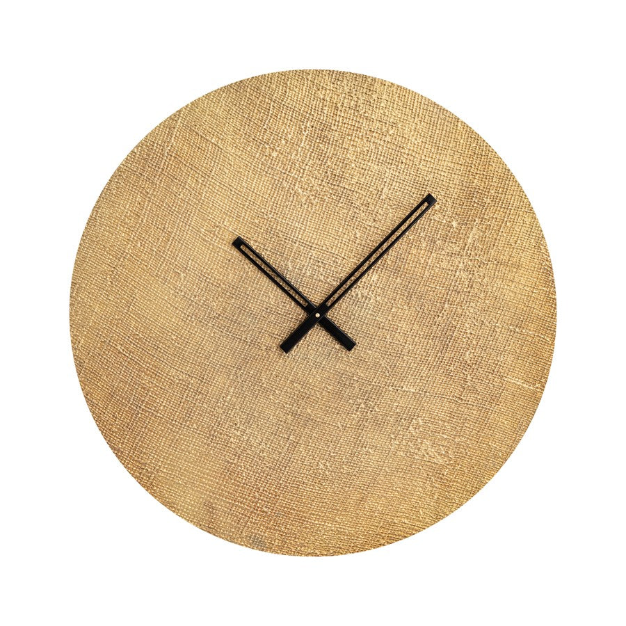 Atlas Lighting Sweeney 23in Round Wall Clock | Gold and Black Metal | Living Room & Office | 23 x 23 x 0.5 in | Model CK11014-01