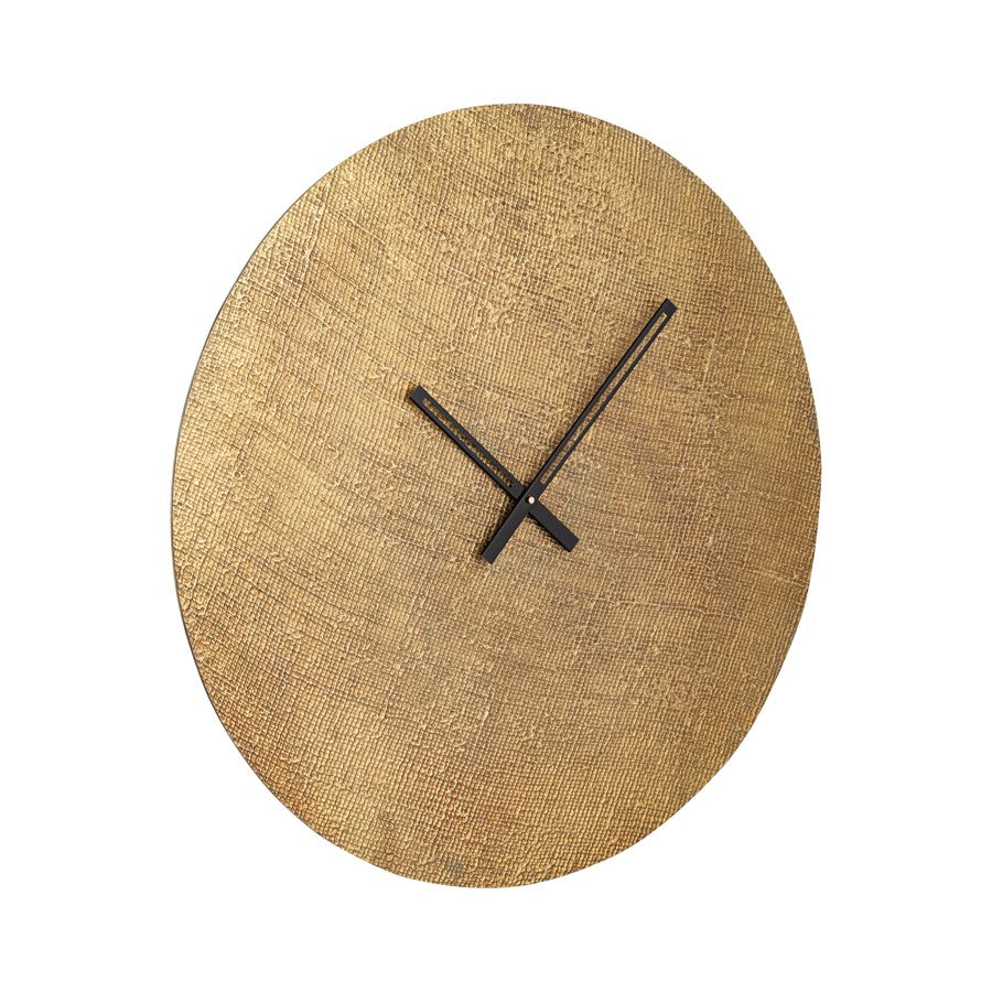 Atlas Lighting Sweeney 23in Round Wall Clock | Gold and Black Metal | Living Room & Office | 23 x 23 x 0.5 in | Model CK11014-01