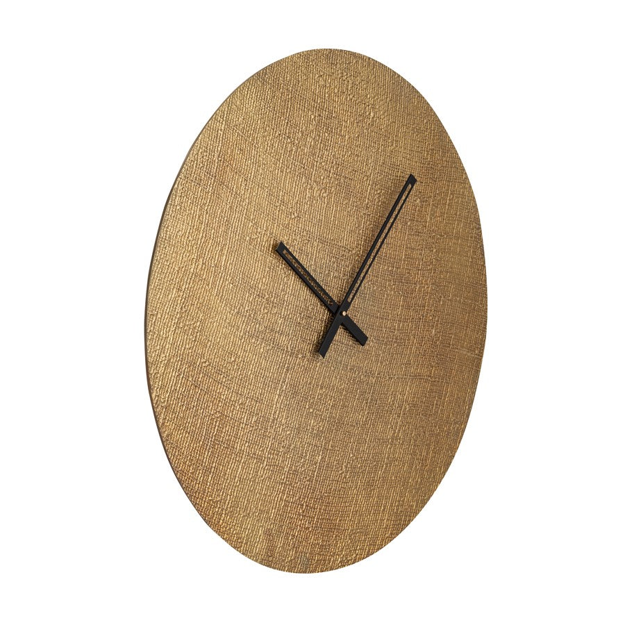 Atlas Lighting Sweeney 23in Round Wall Clock | Gold and Black Metal | Living Room & Office | 23 x 23 x 0.5 in | Model CK11014-01