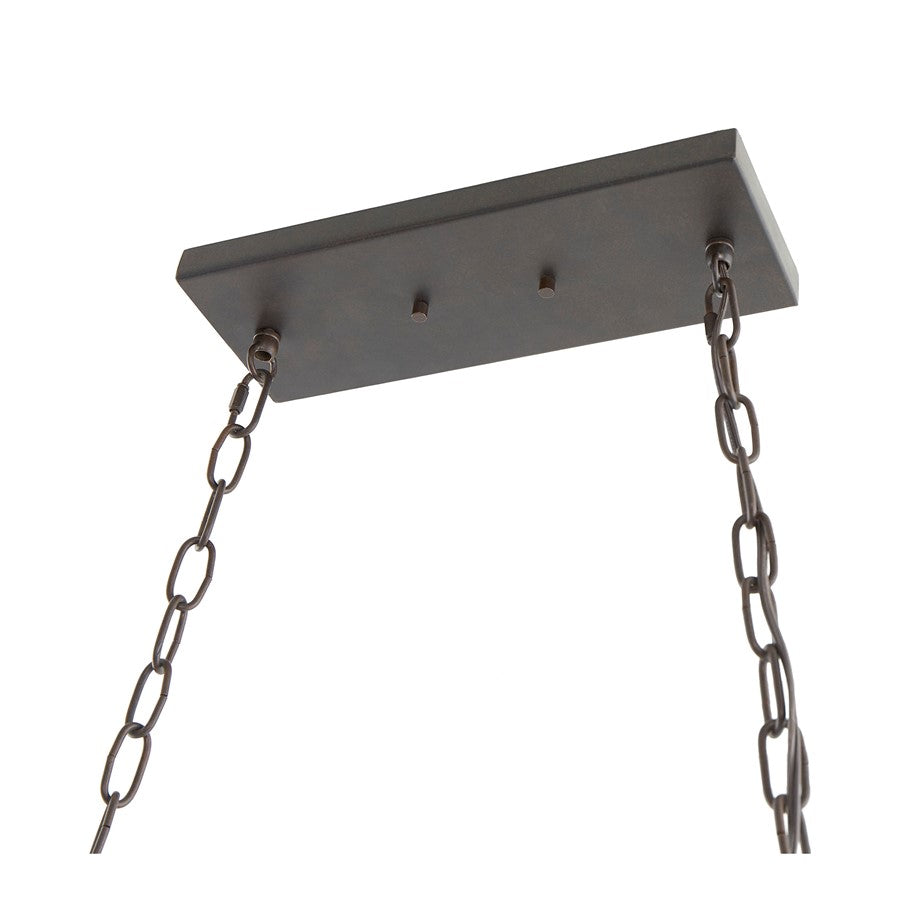 Atlas Armstrong Grove 36in 4-Light Linear Chandelier | Transitional Charcoal and Satin Nickel with White Glass | Kitchen Island | Model CL11004-BK