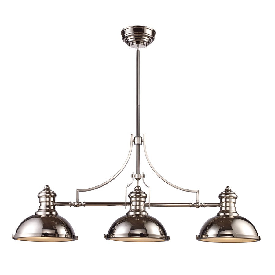 Atlas Lighting Chadwick 47in 3-Light Chandelier | Transitional Chrome Metal | Dining Room & Living Room | 47 x 13 x 21 in | Model CL11009-CH