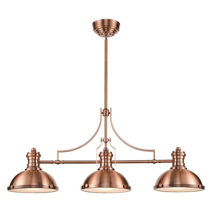 Atlas Lighting Chadwick 47in 3-Light Chandelier | Transitional Antique Copper and Copper Metal | Kitchen Island & Dining Room | Model CL11009-CO