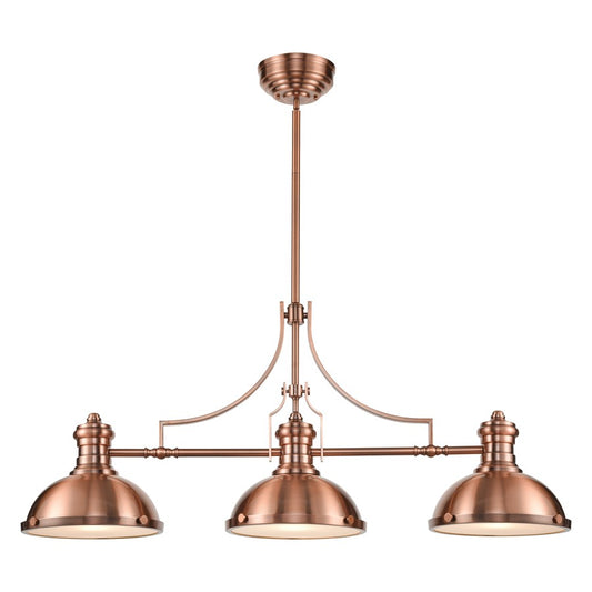 Atlas Lighting Chadwick 47in 3-Light Chandelier | Transitional Antique Copper and Copper Metal | Kitchen Island & Dining Room | Model CL11009-CO