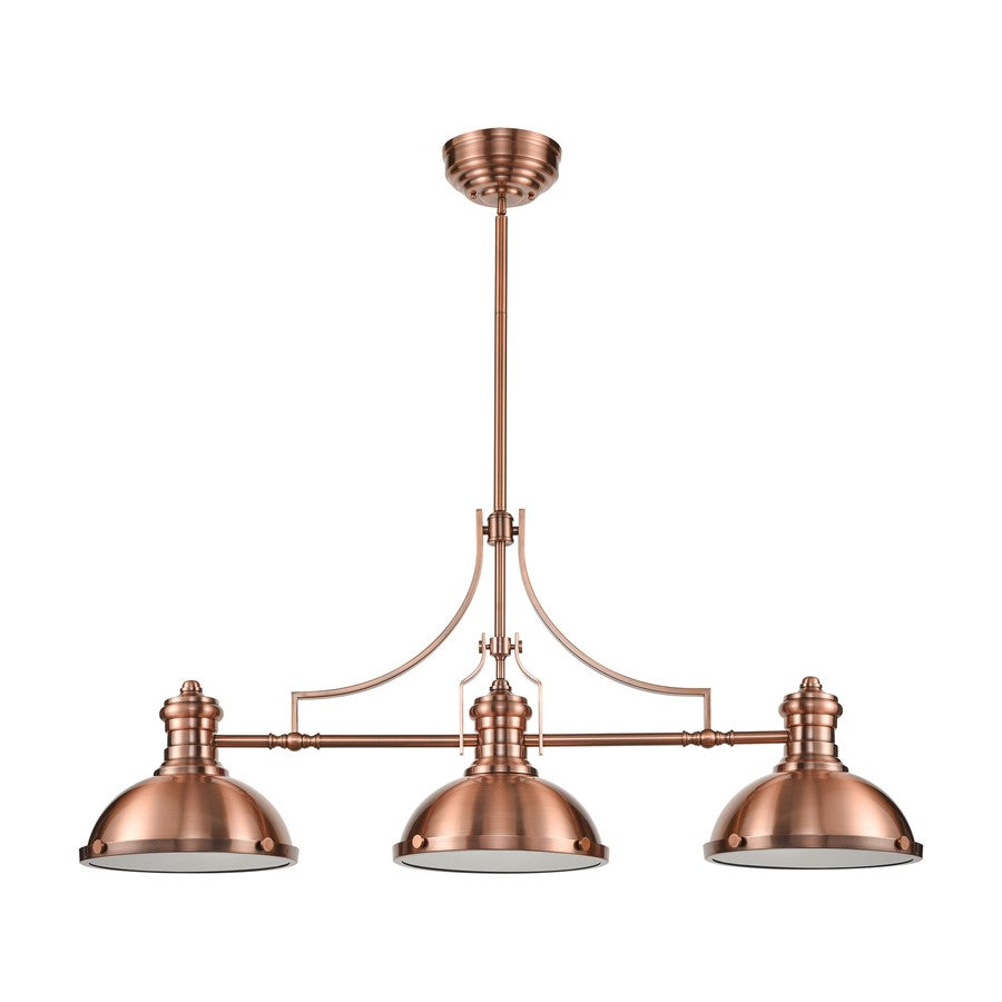 Atlas Lighting Chadwick 47in 3-Light Chandelier | Transitional Antique Copper and Copper Metal | Kitchen Island & Dining Room | Model CL11009-CO