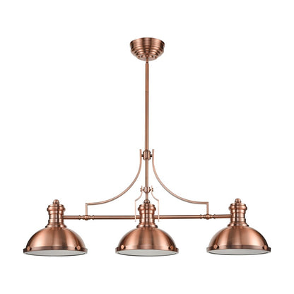 Atlas Lighting Chadwick 47in 3-Light Chandelier | Transitional Antique Copper and Copper Metal | Kitchen Island & Dining Room | Model CL11009-CO