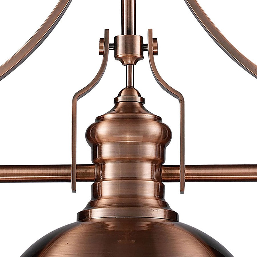 Atlas Lighting Chadwick 47in 3-Light Chandelier | Transitional Antique Copper and Copper Metal | Kitchen Island & Dining Room | Model CL11009-CO
