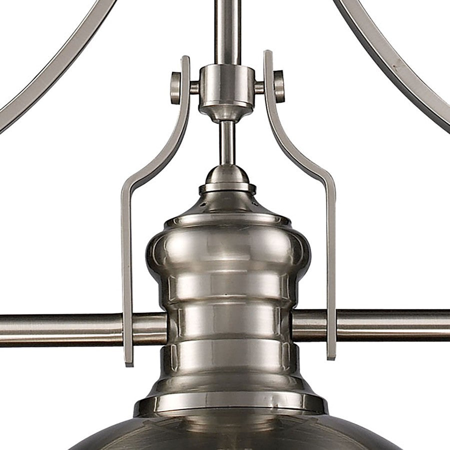 Atlas Lighting Chadwick 47in 3-Light Chandelier | Transitional Satin Nickel and Nickel Metal | Kitchen Island & Dining Room | Model CL11009-NK1