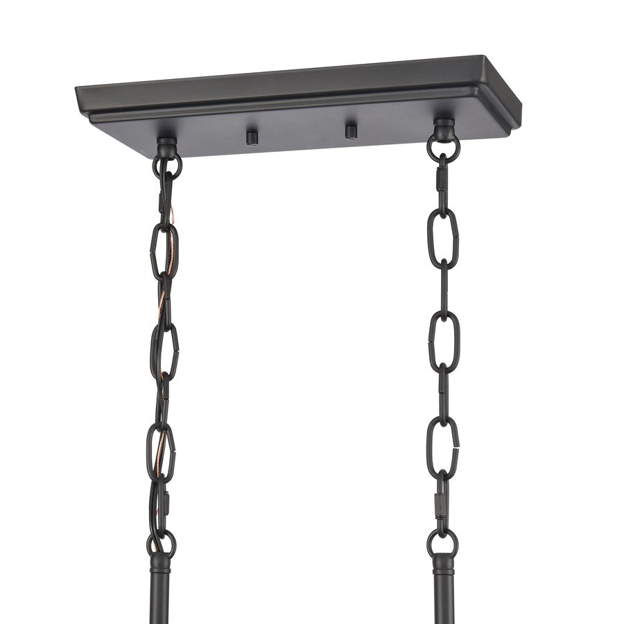Atlas Lighting Ellisville 34in 6-Light Chandelier | Transitional Matte Black and Antique White Metal | Dining Room & Living Room | Model CL11013-BK