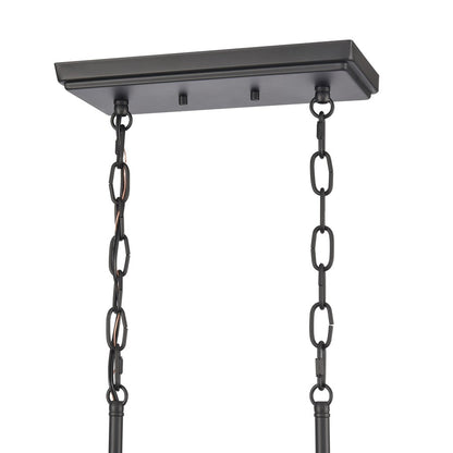 Atlas Lighting Ellisville 34in 6-Light Chandelier | Transitional Matte Black and Antique White Metal | Dining Room & Living Room | Model CL11013-BK