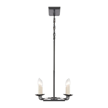 Atlas Lighting Ellisville 34in 6-Light Chandelier | Transitional Matte Black and Antique White Metal | Dining Room & Living Room | Model CL11013-BK
