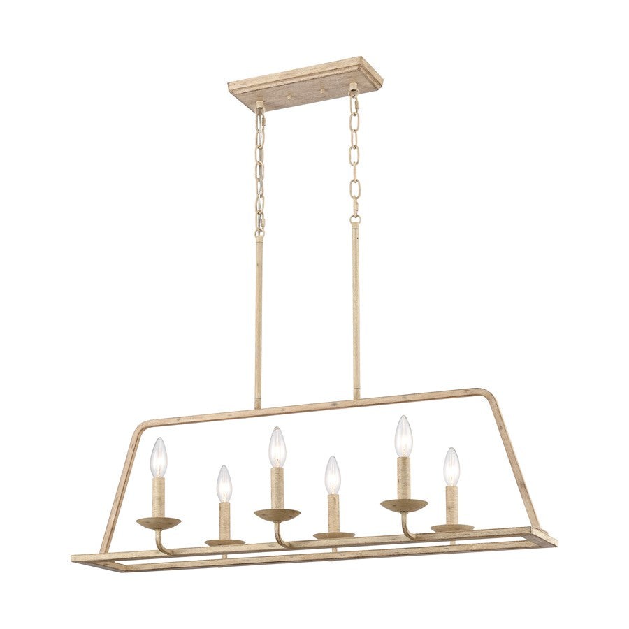 Atlas Lighting Ellisville 34in 6-Light Chandelier | Transitional Antique Cream Metal | Dining Room & Living Room | Model CL11013-CR