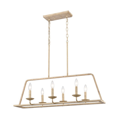 Atlas Lighting Ellisville 34in 6-Light Chandelier | Transitional Antique Cream Metal | Dining Room & Living Room | Model CL11013-CR