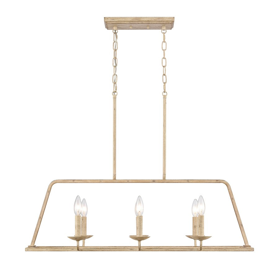 Atlas Lighting Ellisville 34in 6-Light Chandelier | Transitional Antique Cream Metal | Dining Room & Living Room | Model CL11013-CR