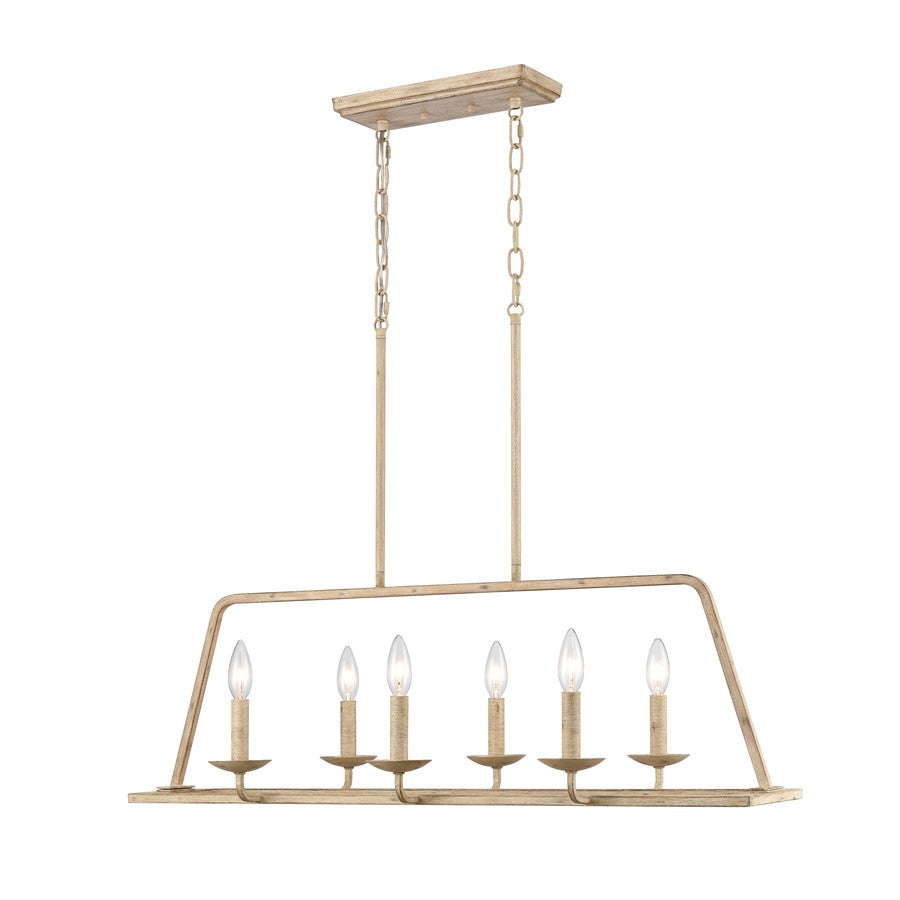 Atlas Lighting Ellisville 34in 6-Light Chandelier | Transitional Antique Cream Metal | Dining Room & Living Room | Model CL11013-CR