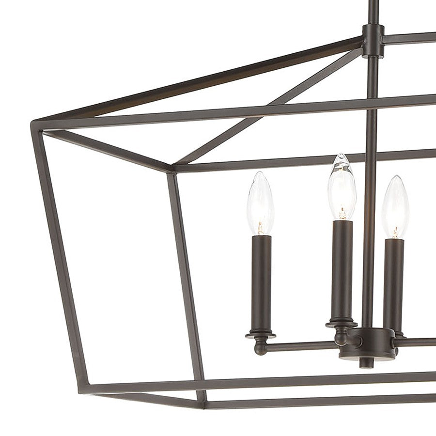 Atlas Lighting Fairfax 36in 7-Light Linear Chandelier | Transitional Oil Rubbed Bronze Metal | Dining Room & Kitchen Island | Model CL11014-BZ