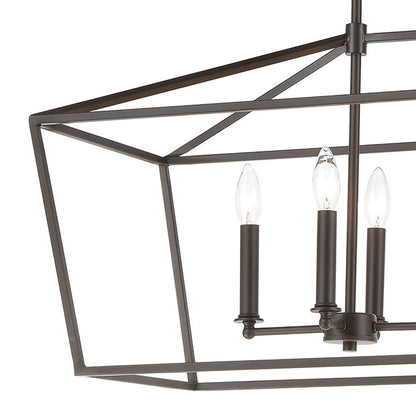 Atlas Lighting Fairfax 36in 7-Light Linear Chandelier | Transitional Oil Rubbed Bronze Metal | Dining Room & Kitchen Island | Model CL11014-BZ