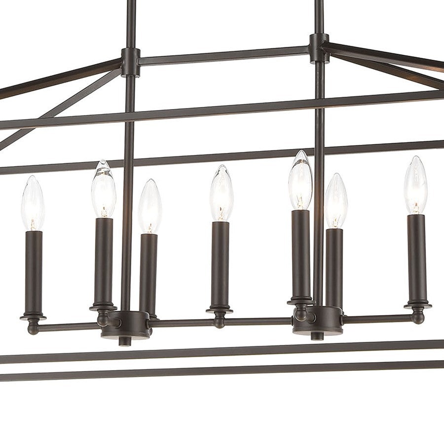 Atlas Lighting Fairfax 36in 7-Light Linear Chandelier | Transitional Oil Rubbed Bronze Metal | Dining Room & Kitchen Island | Model CL11014-BZ