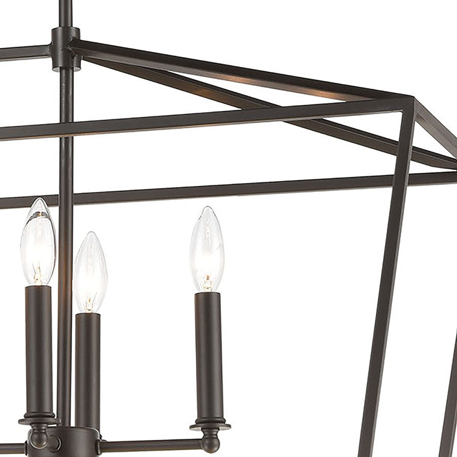 Atlas Lighting Fairfax 36in 7-Light Linear Chandelier | Transitional Oil Rubbed Bronze Metal | Dining Room & Kitchen Island | Model CL11014-BZ