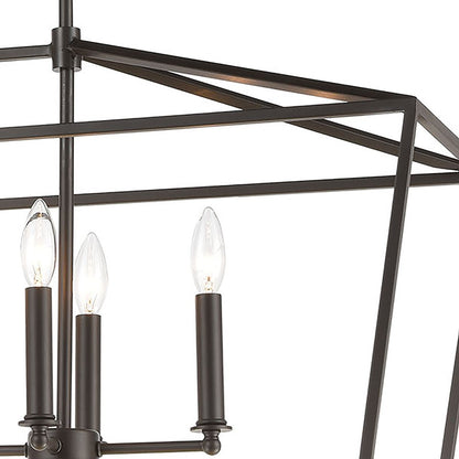 Atlas Lighting Fairfax 36in 7-Light Linear Chandelier | Transitional Oil Rubbed Bronze Metal | Dining Room & Kitchen Island | Model CL11014-BZ