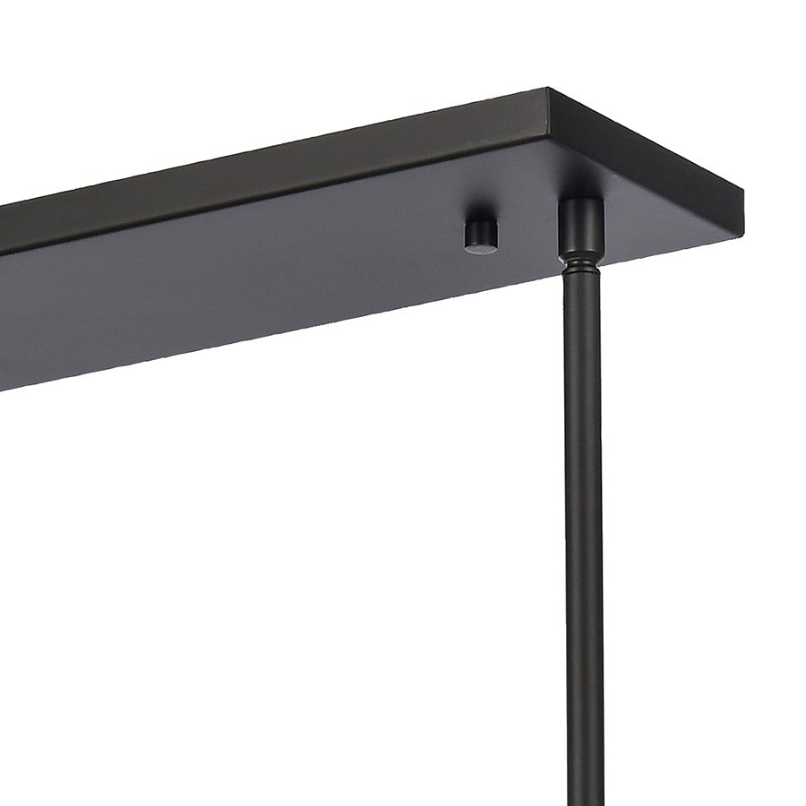 Atlas Lighting Fantania 36in 4-Light Linear Chandelier | Traditional Matte Black and Clear Crystal | Dining Room & Living Room | Model CL11015-BK
