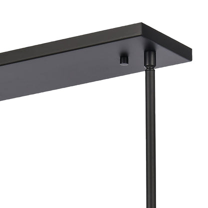 Atlas Lighting Fantania 36in 4-Light Linear Chandelier | Traditional Matte Black and Clear Crystal | Dining Room & Living Room | Model CL11015-BK