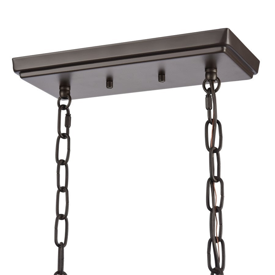 Atlas Lighting Joanie 34in 6-Light Linear Chandelier | Transitional Old Bronze Metal | Kitchen Island & Dining Room | Model CL11018-BZ