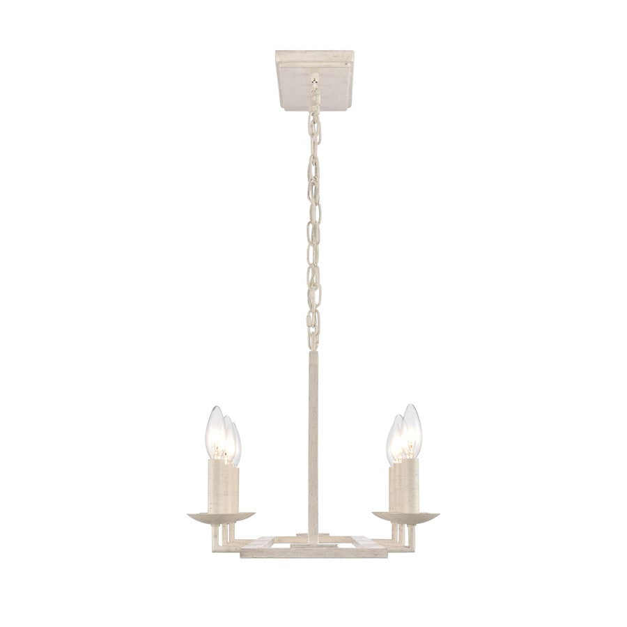 Atlas Lighting Joanie 34in 6-Light Linear Chandelier | Transitional Antique White Metal | Kitchen Island & Dining Room | Model CL11018-WH