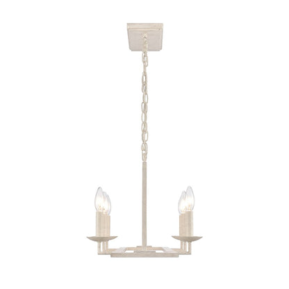 Atlas Lighting Joanie 34in 6-Light Linear Chandelier | Transitional Antique White Metal | Kitchen Island & Dining Room | Model CL11018-WH