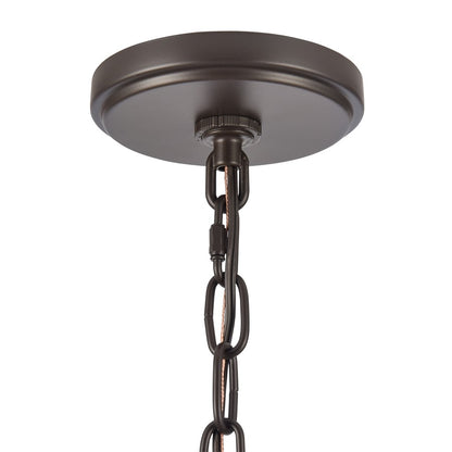 Atlas Lighting Marion 36in 3-Light Linear Chandelier | Oil Rubbed Bronze and Natural Parchment | Kitchen Island & Dining Room | Model CL11022-BZ